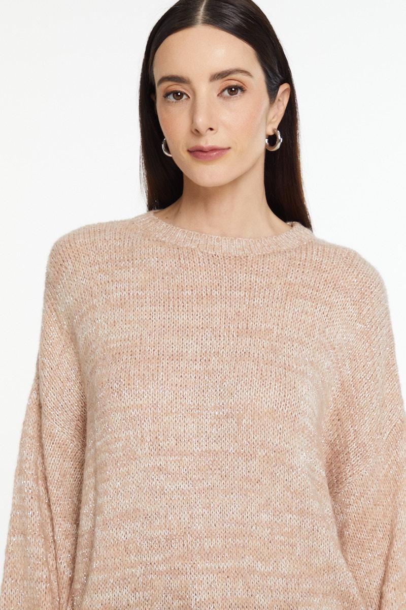 BLUSA GOLA REDONDA LUREX TRICOT COLEÇÃO INVERNO 24