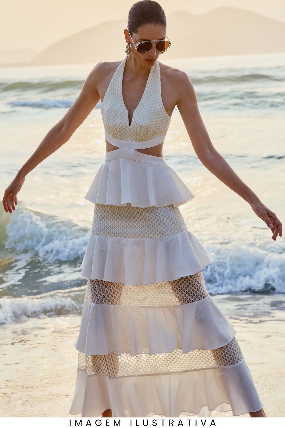 VESTIDO OCEANO DOURADO COLEÇÃO VERÃO 25